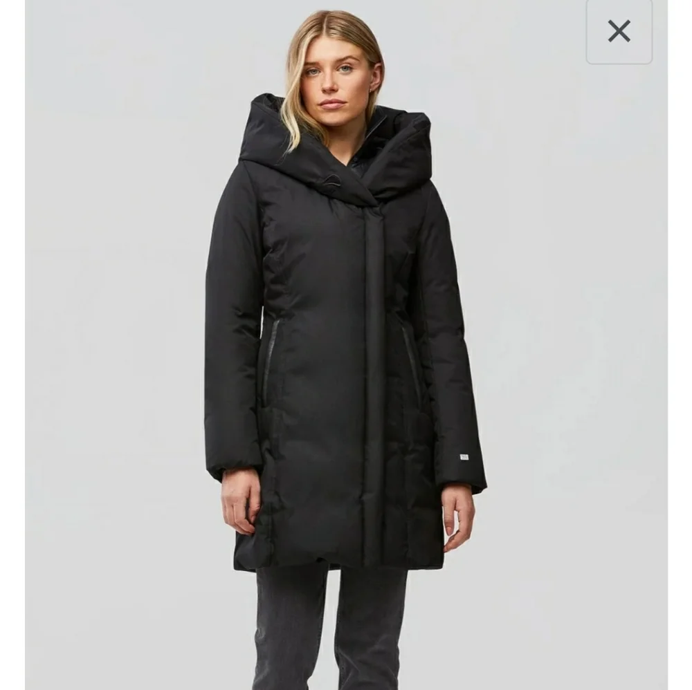 Soia & Kyo Camelia Slim Fit Brushed Down Coat with Leather Trims - Picture 2 of 15